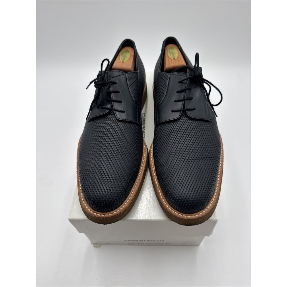 Common Projects 1899 Derby Shine Perforated Leather Navy Blue Shoes Mens Size 43